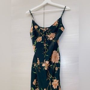 URBAN OUTFITTERS Satin Floral Maxi Dress
